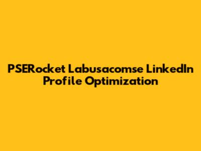 PSERocket Labusacomse LinkedIn Profile Optimization