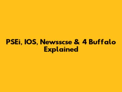 PSEi, IOS, Newsscse & 4 Buffalo Explained