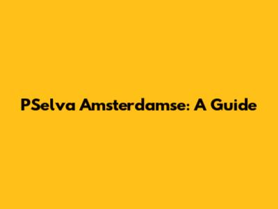 PSelva Amsterdamse: A Guide