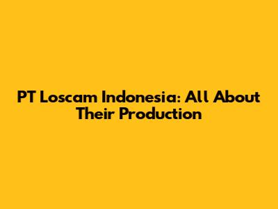 PT Loscam Indonesia: All About Their Production