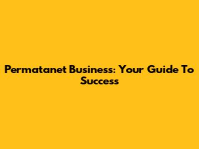 Permatanet Business: Your Guide To Success