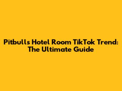 Pitbull's Hotel Room TikTok Trend: The Ultimate Guide