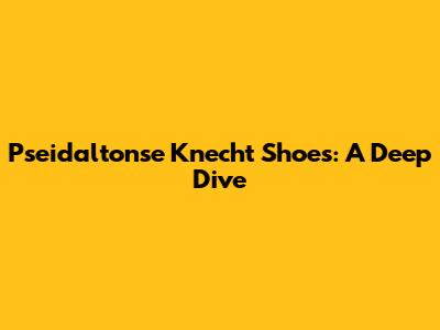 Pseidaltonse Knecht Shoes: A Deep Dive