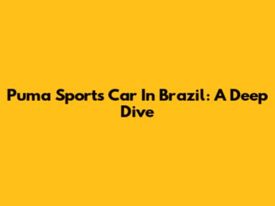 Puma Sports Car In Brazil: A Deep Dive