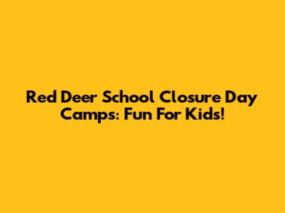 Red Deer School Closure Day Camps: Fun For Kids!