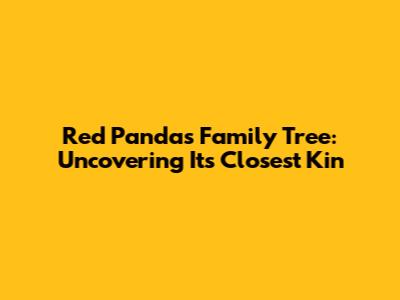 Red Panda's Family Tree: Uncovering Its Closest Kin