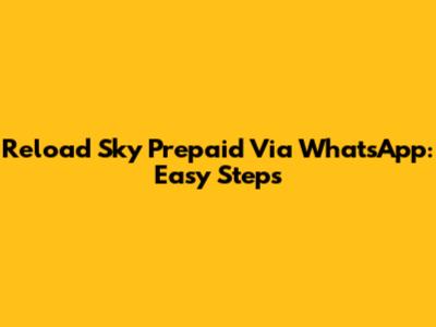 Reload Sky Prepaid Via WhatsApp: Easy Steps