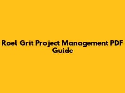 Roel Grit Project Management PDF Guide