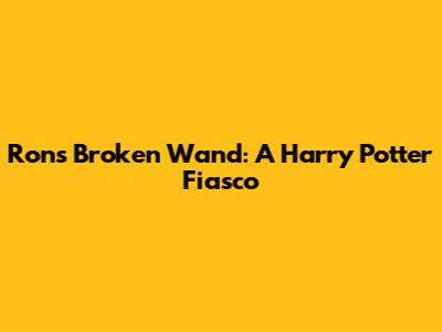 Ron's Broken Wand: A Harry Potter Fiasco
