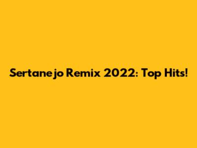 Sertanejo Remix 2022: Top Hits!