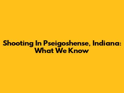 Shooting In Pseigoshense, Indiana: What We Know