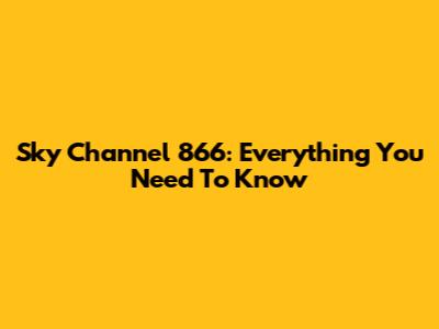 Sky Channel 866: Everything You Need To Know