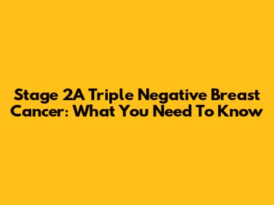 Stage 2A Triple Negative Breast Cancer: What You Need To Know
