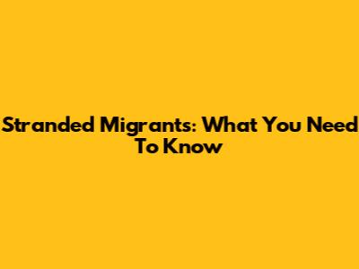 Stranded Migrants: What You Need To Know