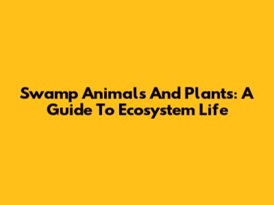 Swamp Animals And Plants: A Guide To Ecosystem Life