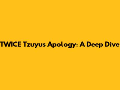 TWICE Tzuyu's Apology: A Deep Dive