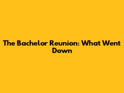 The Bachelor Reunion: What Went Down