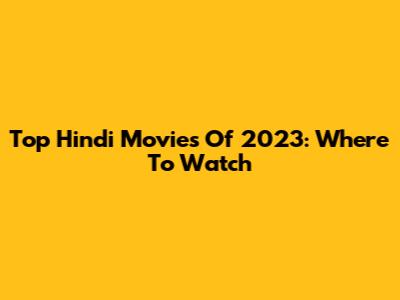Top Hindi Movies Of 2023: Where To Watch