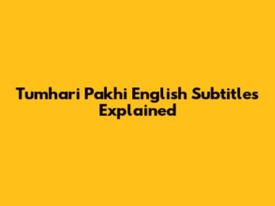 Tumhari Pakhi English Subtitles Explained