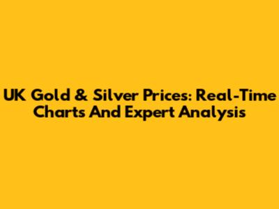 UK Gold & Silver Prices: Real-Time Charts And Expert Analysis