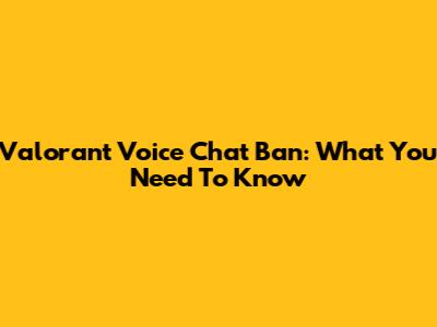 Valorant Voice Chat Ban: What You Need To Know