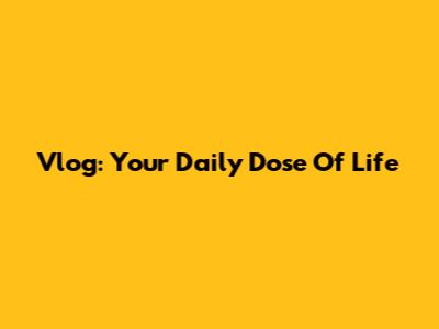 Vlog: Your Daily Dose Of Life