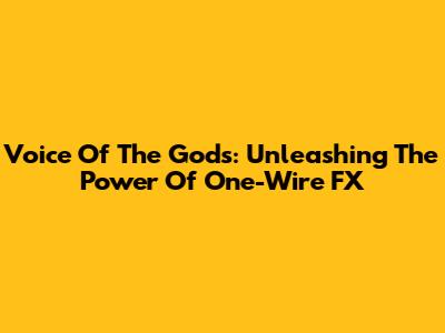 Voice Of The Gods: Unleashing The Power Of One-Wire FX