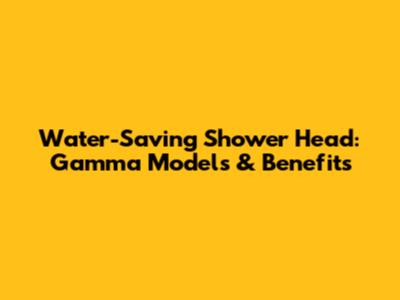 Water-Saving Shower Head: Gamma Models & Benefits