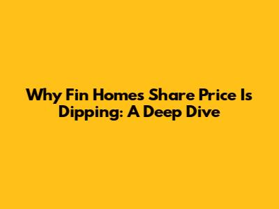 Why Fin Homes' Share Price Is Dipping: A Deep Dive