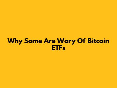 Why Some Are Wary Of Bitcoin ETFs