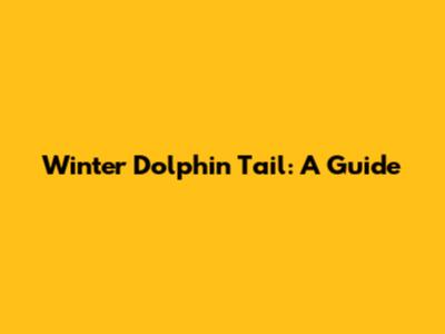 Winter Dolphin Tail: A Guide