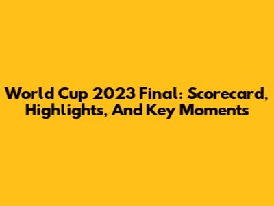 World Cup 2023 Final: Scorecard, Highlights, And Key Moments