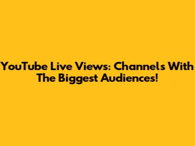 YouTube Live Views: Channels With The Biggest Audiences!