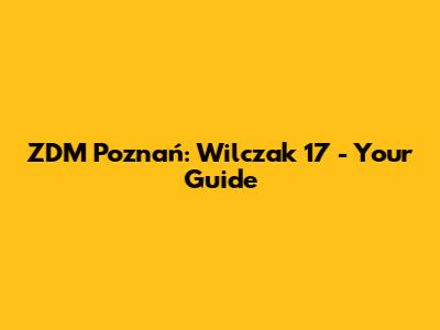 ZDM Poznań: Wilczak 17 - Your Guide