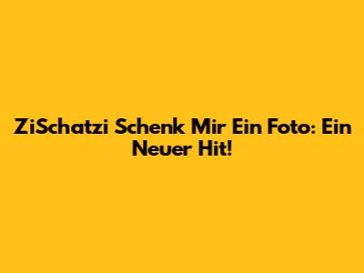 ZiSchatzi Schenk Mir Ein Foto: Ein Neuer Hit!